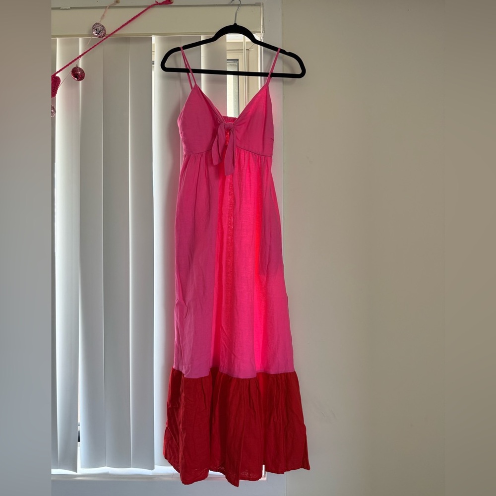 Tabitha Brown Pink and Red Cottagecore Dress